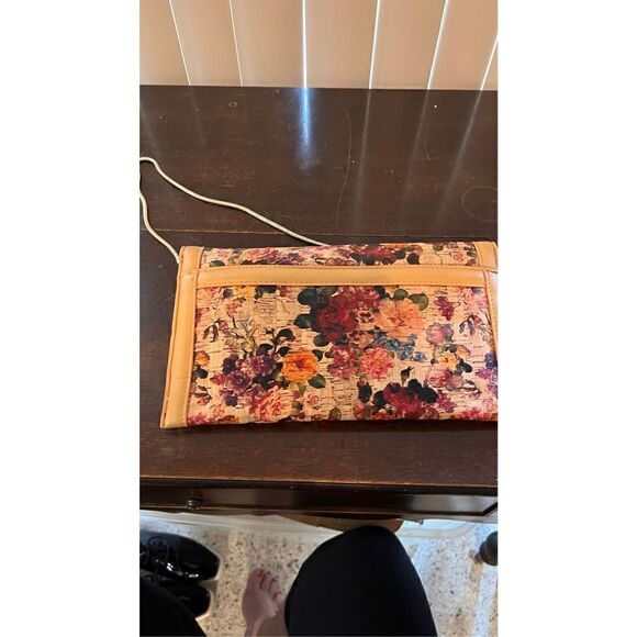 Sondra Roberts Floral Cork clutch shoulder bag NEW - Picture 6 of 10